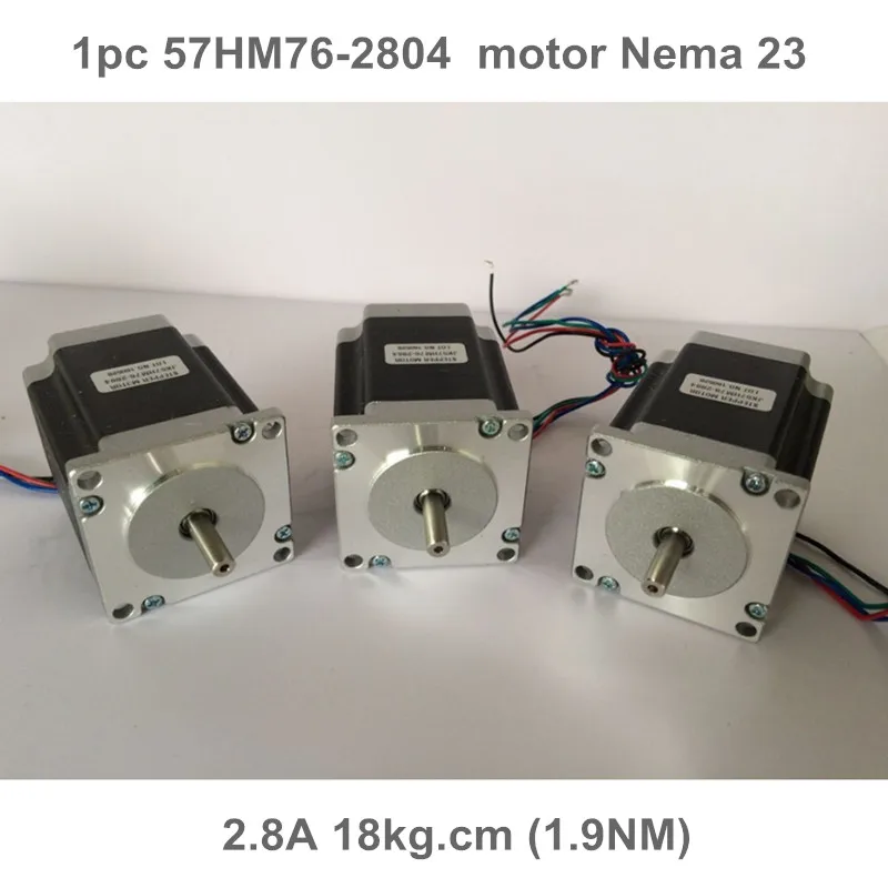 

1pc 0.9 degree 57mm 2 Phase Hybrid Stepper Motor, 2.8A, NEMA23 57HM76-2804 18kg.cm (1.9NM), 4-lead for 3D printer