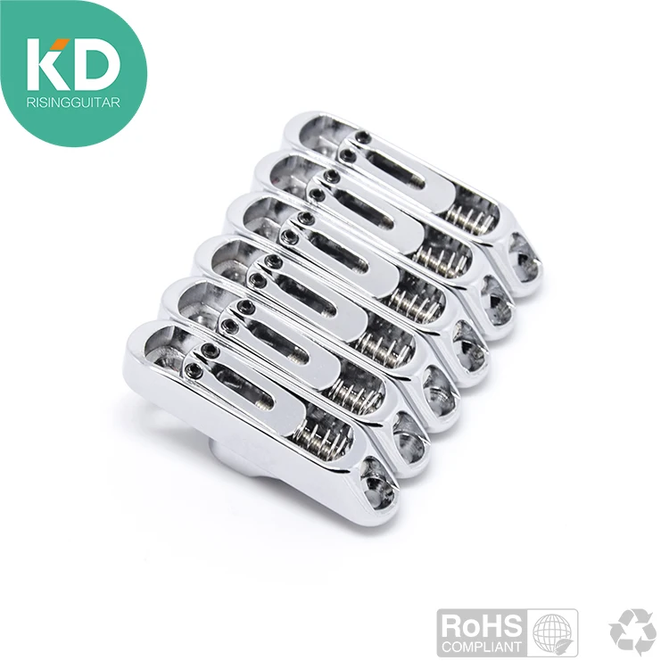

High Quality Adjustable 6 Strings Chrome Guitar Bridge with individual saddles