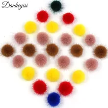 80 шт. помпон из меха норки 3,5 см помпон из натурального меха Сделай Сам норковый шар для ювелирных изделий обувь ткань аксессуары материалы