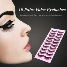 10 пар Накладные ресницы чисто ручной работы толстый длинный объемные Поддельные ресницы Для женщин Шарм Макияж глаз аксессуары EyelashesHK60