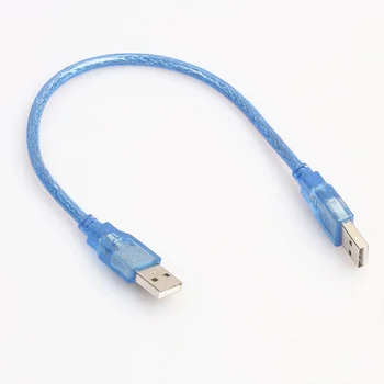 

100pcs/lot 0.3M blue high quality USB2.0 cable A male to A male
