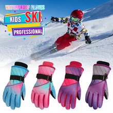 Winter Outdoor Waterproof Windproof Ski Gloves Snow Gloves Ski Warm Full Finger Gloves For Motorcycle Cycling Kids Women