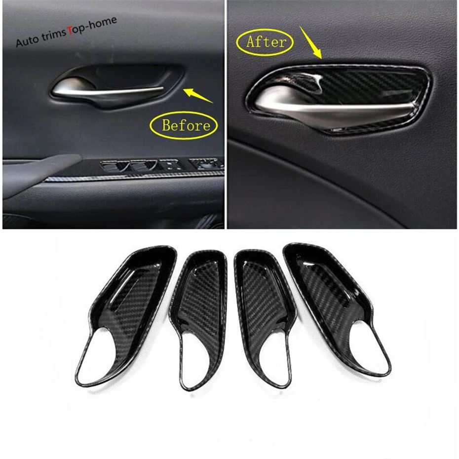 

Yimaautotrims Inner Door Pull Handle Bowl Cover Trim Interior Mouldings Fit For Lexus UX 200 250H 2019 Matte Carbon Fiber ABS