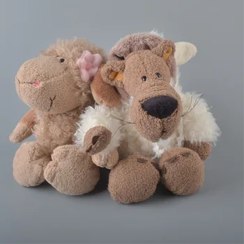 Offerte 2Pcs 25cm Pecore Marroni E Peluche Farcito Lupo Bianco, Regalo Della Bambola Dei Bambini Del Bambino Trasporto Libero