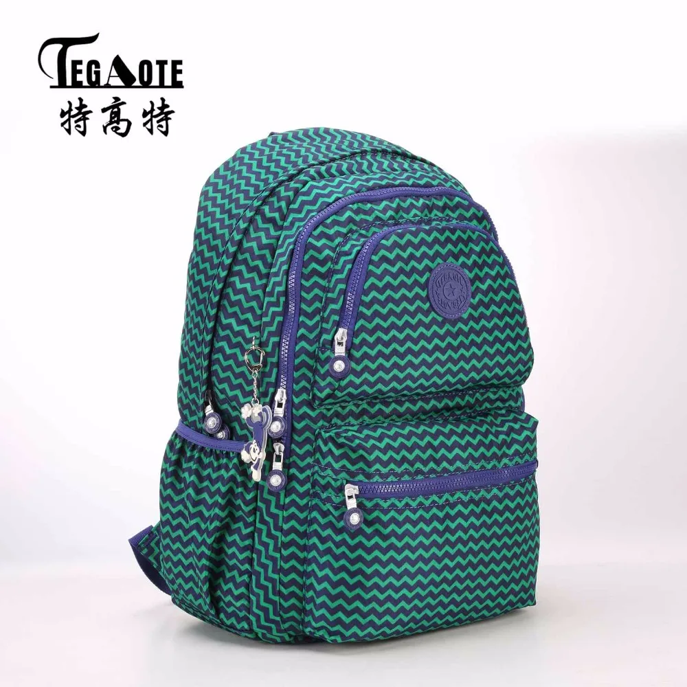 TEGAOTE Light Nylon Waterproof Backpack for Teenage Girl Bookbag Mochila Feminine Backpacks Women Leopard Pattern Travel