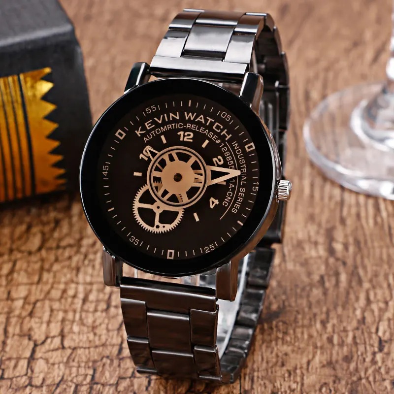 Кевин Новое поступление модные черные кварцевые часы Для женщин высокое качество наручные Часы Для мужчин подарки час Relogio masculino мужской