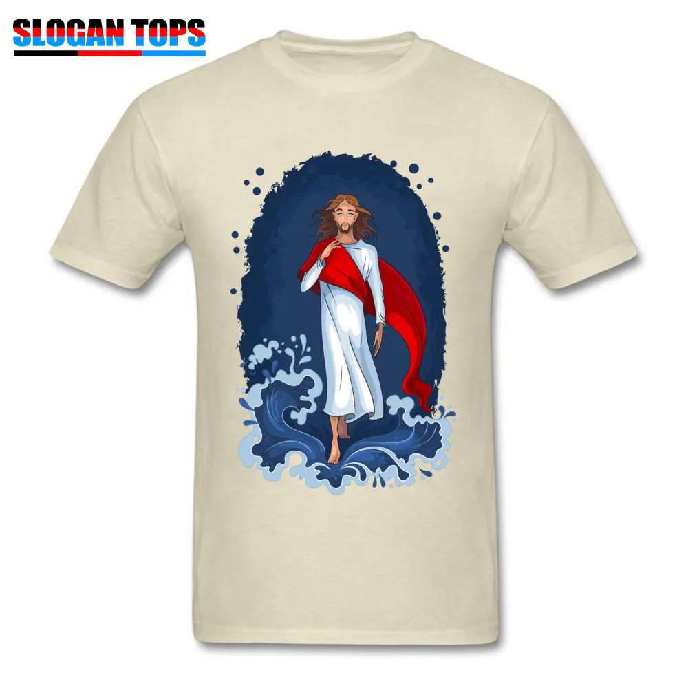  Man T Shirts spray jesus18912Y Normal Tops T Shirt 100% Cotton Fabric Crew Neck Short Sleeve Gift T-shirts NEW YEAR DAY spray jesus18912Y beige