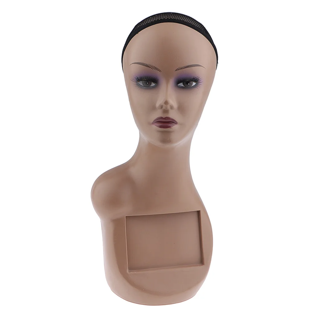 Female Mannequin Head Professional Cosmetology w/ Hole for Wig Hat Making, Display Hairpieces,Glasses, Caps,Necklace, Headwear