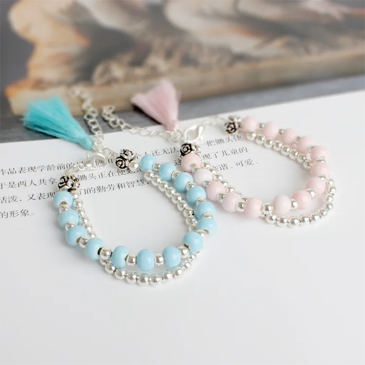 Wholesale Ancient Wind Ceramic Bracelet Double Bracelet Ethnic Wind