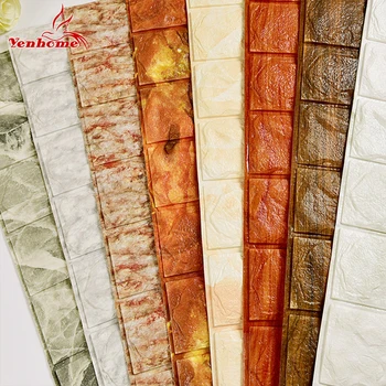 

70*77cm/pcs Foam 3D Wall Stickers Safety Home Decor Wallpaper DIY Wall Decor Brick Living Room Bedroom Decorative Wall Sticker