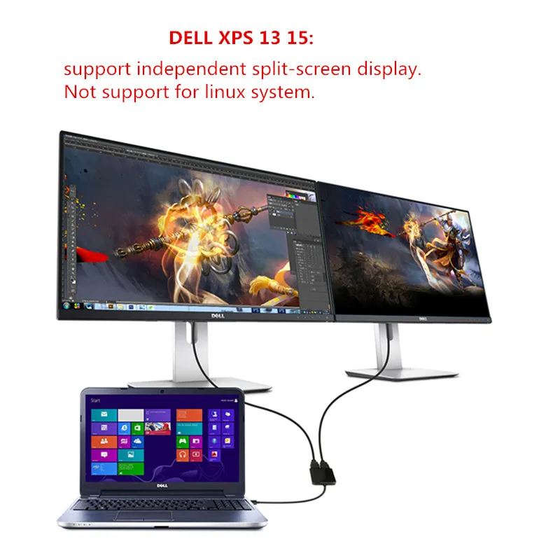 DZLST USB C к HDMI Двойной адаптер Тип 3 1 штекер двойному Женский конвертер 4 30 Гц UHD видео