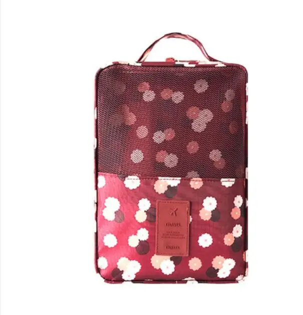 Лидер продаж, женская сумка для путешествий из нейлона, 6 цветов, переносная сумка для обуви, органайзер, Сортировочная сумка, женское нижнее белье, бюстгальтер, носки, сумка - Цвет: Red Flower