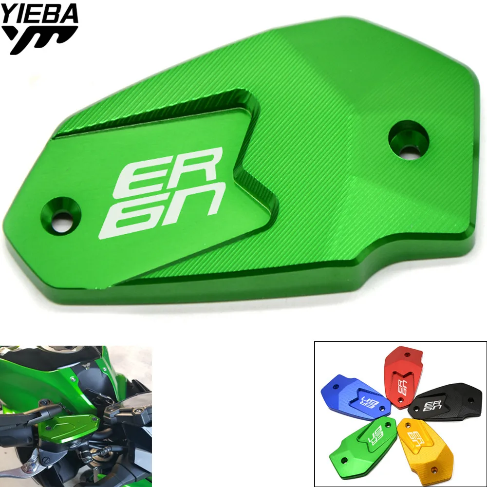 With Logo "ER6N" Motorcycle Accessories parts Front Brake Fluid Reservoir Cover Cap For KAWASAKI ER6N ER 6N ER6F ER 6F 2006-2017