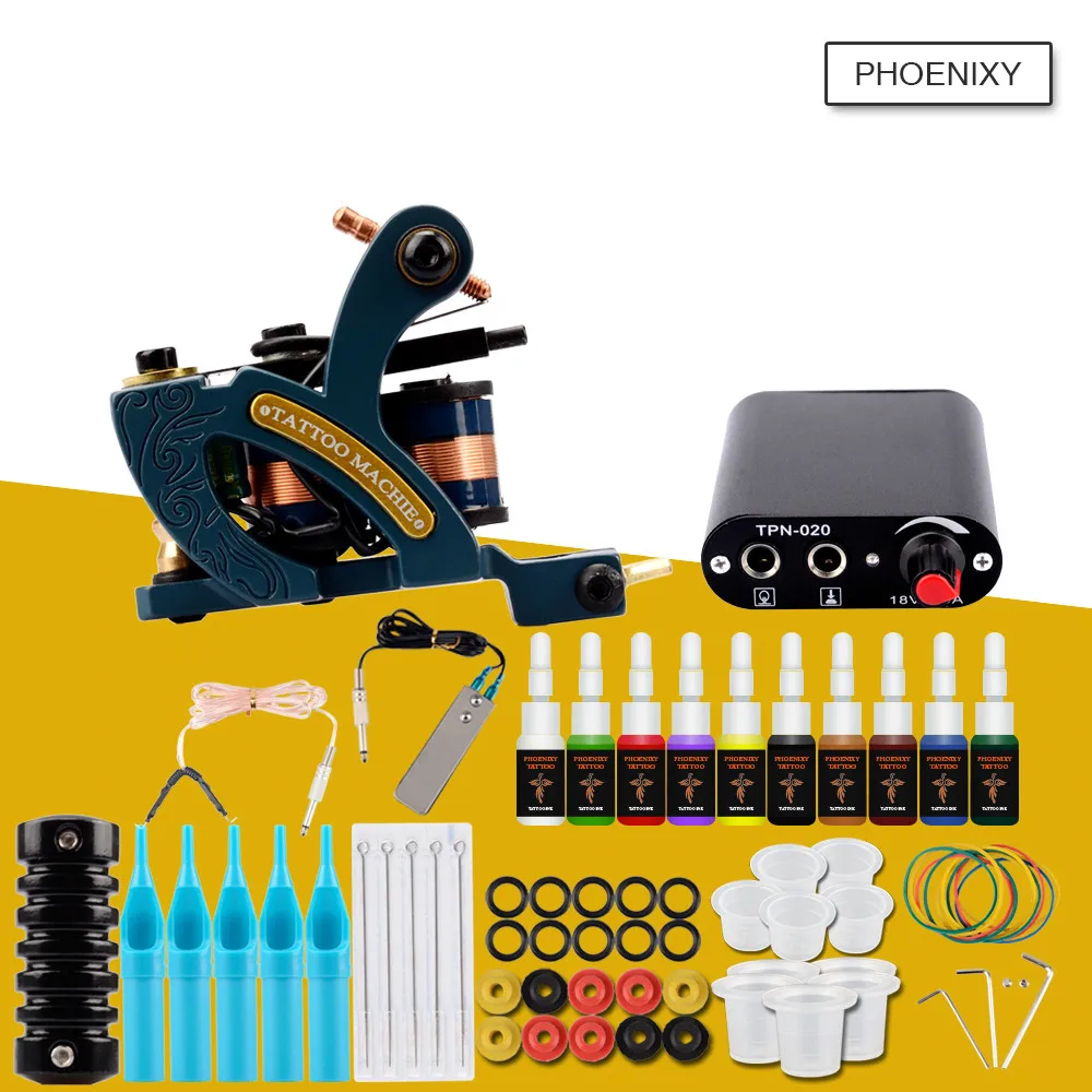 

Starter Tattoo Kit Tattoo Machines Gun Black Ink Set Power Supply Body Art Tools Pigment Permanent Makeup Tattoo Machine set