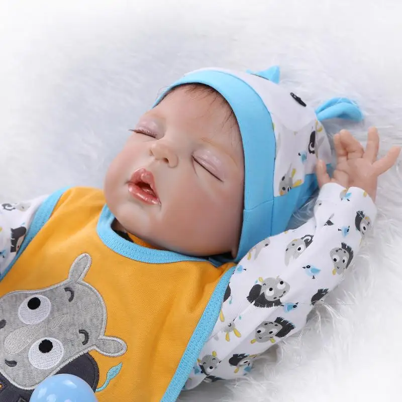 

NPK boy dolls reborn 23" real sleeping full silicone reborn baby dolls toys for children gift Bebes reborn menino