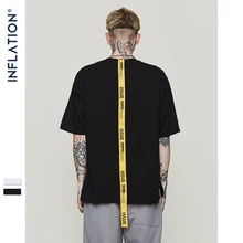 Брендовая желтая длинная футболка с надписью INFLATION, Мужская футболка с коротким рукавом, Топы И Футболки ss, Новое поступление, уличная одежда 8191S