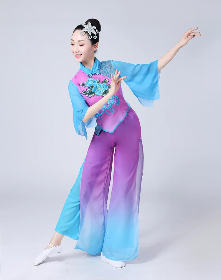 Китайский народный женский костюм для танцев, классический танцевальный костюм, танцевальный костюм Yangko, детское платье для девочек, женская одежда Yangge