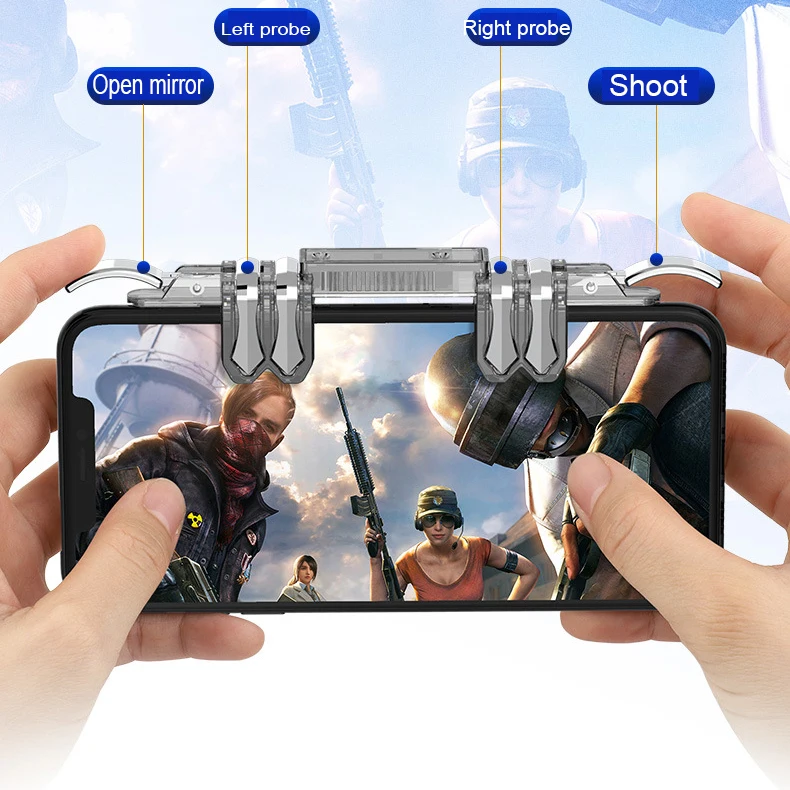 Big Promo c5u26 Six finger Wireless Gamepad Max Shooter For Switch pro Mobile Phone PS3 Dzhostik Game Controller For PUBG Trigger Fire Joysticks