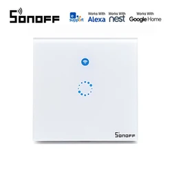 Sonoff T1 1 button Smart Light Switch for 86 Type UK plug WiFi/ RF/ Touch/ eWeLink control home automation for Alexa/Google home Sonoff T1 1 button Smart Light Switch for 86 Type UK plug WiFi/ RF/ Touch/ eWeLink control home automation for Alexa/Google home