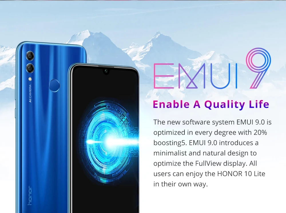 Perfect Original Honor 10 lite Mobile Phone 6.21" 6GB  64GB Kirin 710 Octa Core 24MP+13MP Camera 3400mAh Android 9 4G LTE cell phones 17