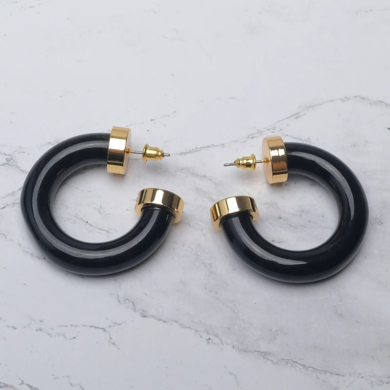 

Acrylic circular pendant earrings earrings large