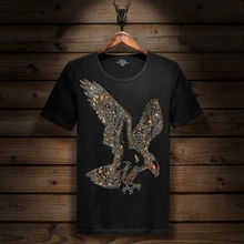 Футболка с коротким рукавом, эластичная футболка из лайкры и хлопка, Мужская модная летняя футболка с коротким рукавом