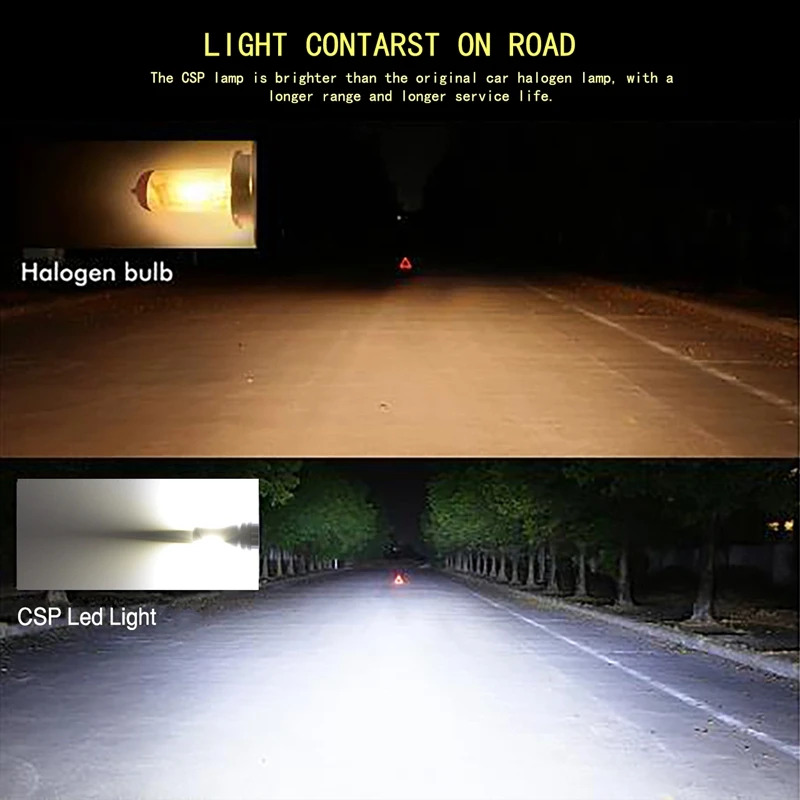 2 шт. Автомобильные светодиодные лампы 80 Вт 12 24 В 6500 К|Передние LED-фары для авто| |