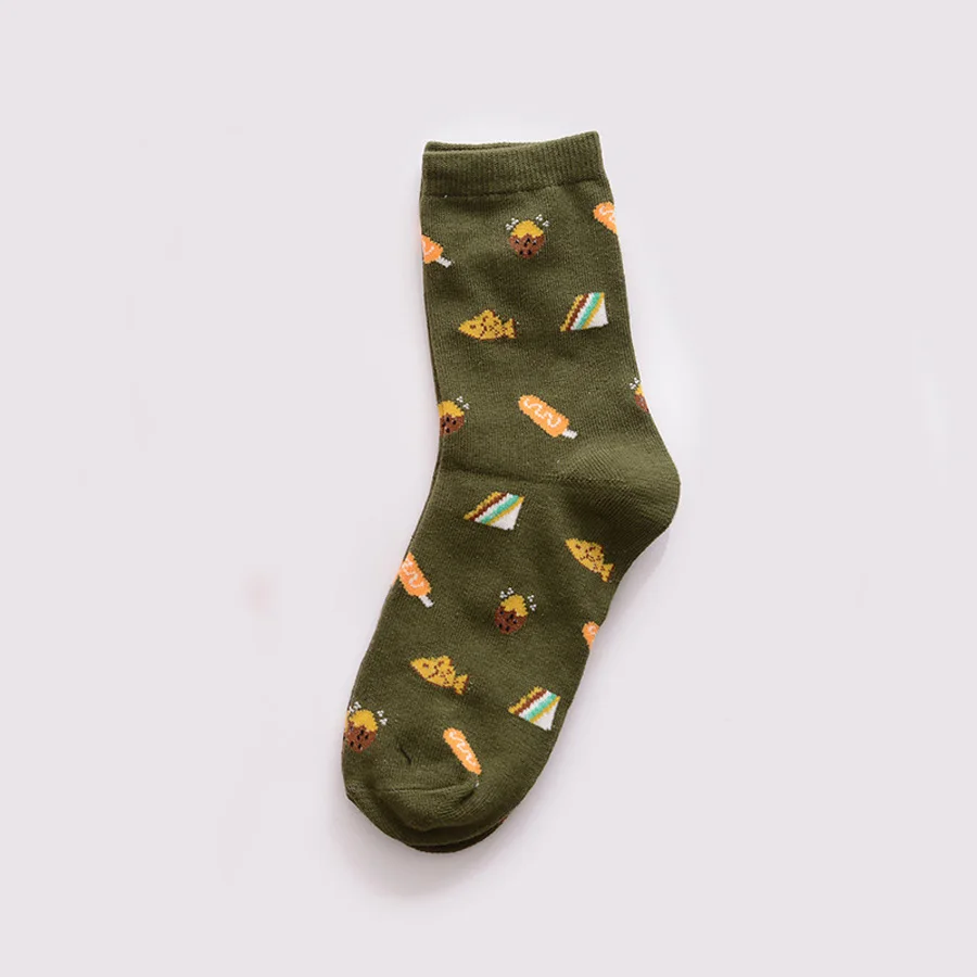 [COSPLACOOL] Смешные носки Харадзюку суши/ананас/гамбургер/Чили креативные носки женские Мультяшные счастливые милые носки Calcetines Mujer - Цвет: 5