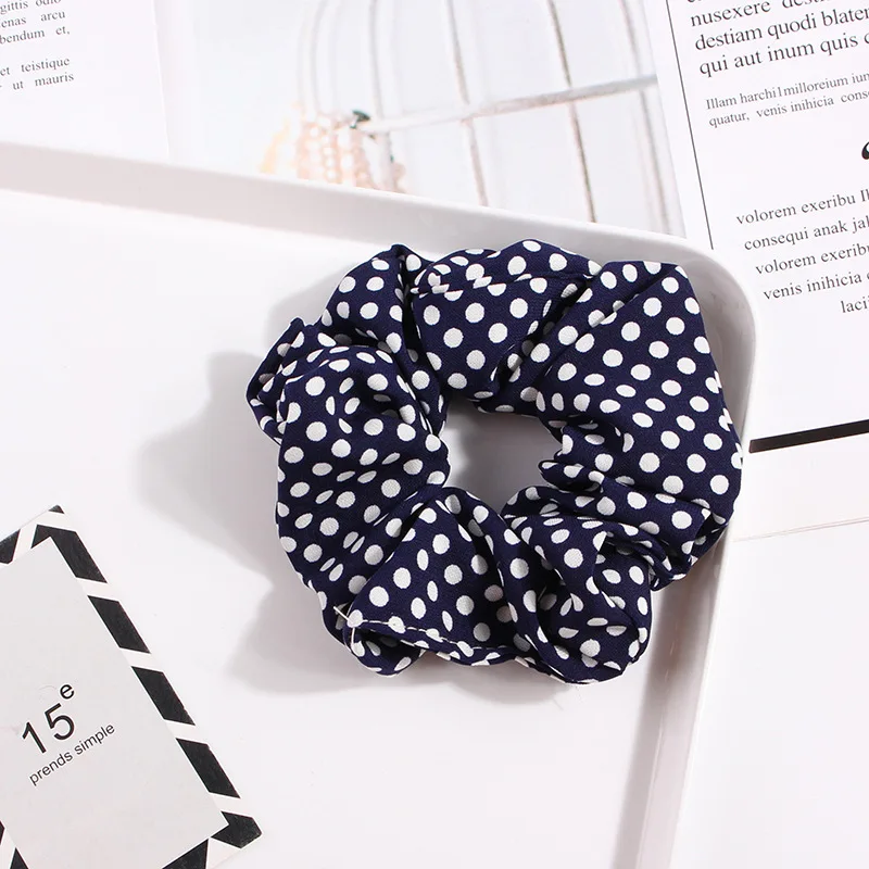 Cute Classic Scrunchie Stretch Headband Dot Plaid Scrunchies Women Elastic Hair Band Girls Hair Ties Striped Hair Accessories hair clips for fine hair