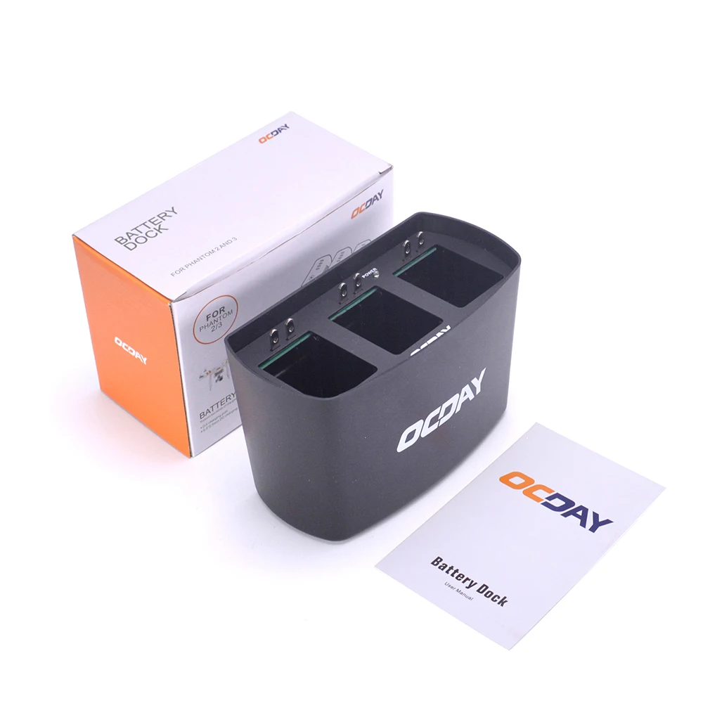 

1pcs OCDAY 3 in 1 3 Port Battery Dock Battery Charger for DJI Phantom 2 3