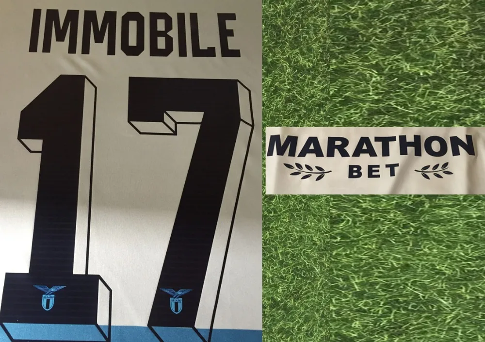 Lazio Nameset#17 IMMOBILE Nameset и Lazio Sponsor Patch подгонка под любое имя теплопередача футбольная нашивка значок