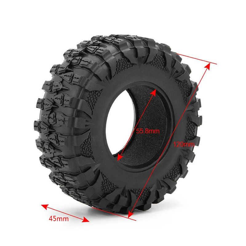

Black Tire Crawler For Wraith D90 Easy installation Replacement Spare Exterior Rubber Wheel Convenient