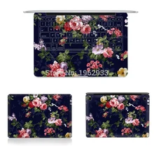 Black Flower Full Body Vinyl Skin Cover Protector Sticker For Macbook Air Pro Retina 11.6