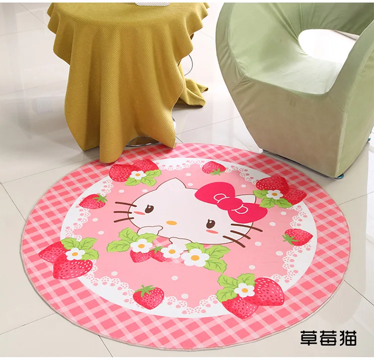 Розовый Кот Круглый Коврик 60/80/100/120/160 СМ alfombras dormitorio Ковер Гостиной Deurmat коврики