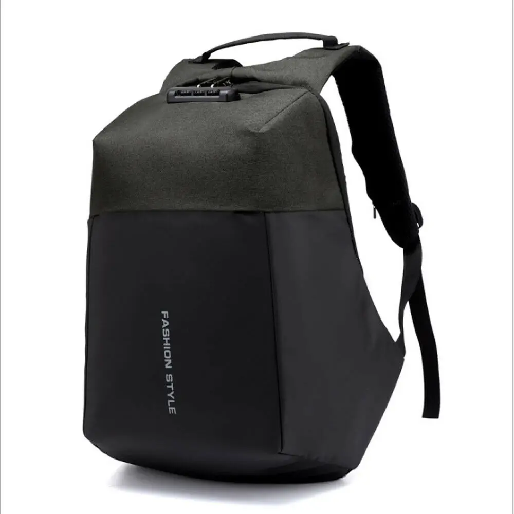 Мужской большой рюкзак для мальчиков, однотонный деловой хлопок, модная мужская застежка-молния, рюкзак для рыбалки, спорта, путешествий, туризма, школы - Цвет: Черный
