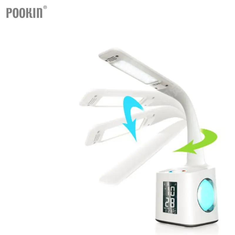  LED Eye Protect Dimming Desk Lamp LED Foldable Reading Table Lamp Light RGB Touch Control Calendar  - 32922943143