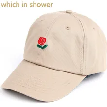 Который в душ Хлопок Роза папа шляпа для женщин мужчин регулируемая бейсболка с цветами вышивка snapback шляпа изогнутый летний солнцезащитный козырек