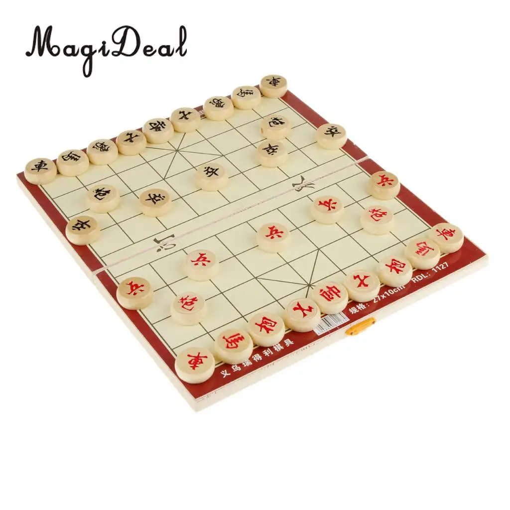 Портативный складной деревянный Шахматный набор MagiDeal размеры 4 8x13 6x3 3 см|chess game|chess