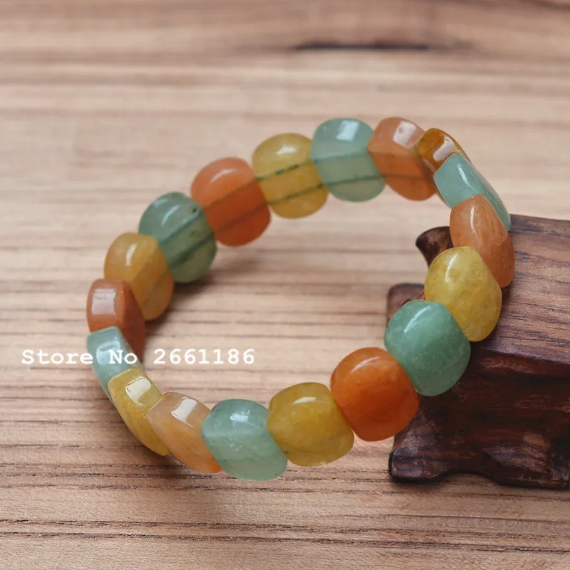 Natural Green DONGLING Stone Jades Bracelet Single Lap Hand String
