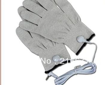 

Silver Thread Conductive Gloves for Use with Tens/EMS Acupuncture Massage Machine Electrode Pain Treatment with cable 5pairs
