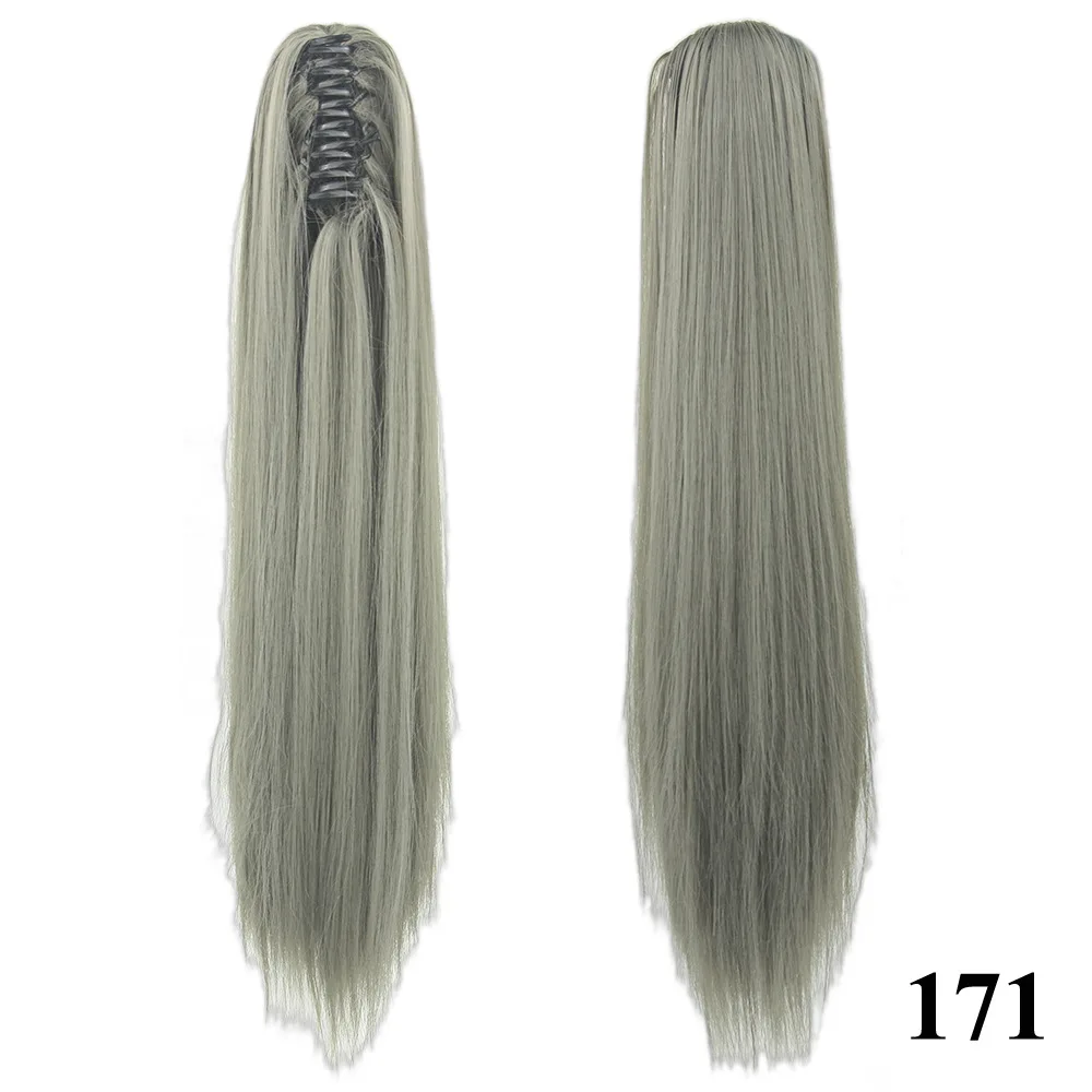 Gres Яки Прямо Длинные Синтетические волос 22 дюйма/55 см коготь в хвостик для американского и Европейского Для женщин 15 цветная прядь