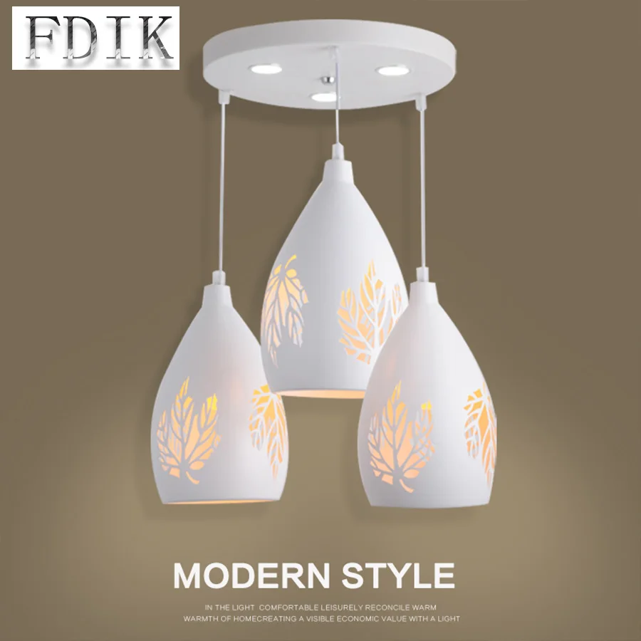 

LED Restaurant Chandelier Modern Simple Maple Leaf Creative LED Bar Dining Room Lamp Personality Iron Acryl Dining Chandeliers