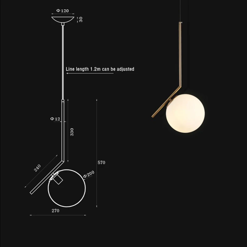 Современный светодиодный подвесные светильники E27 для Спальня Обеденная Nordic Стекло пузырь Ресторан кухонный подвесной светильник Luminaria Avize - Цвет корпуса: Diameter 20CM