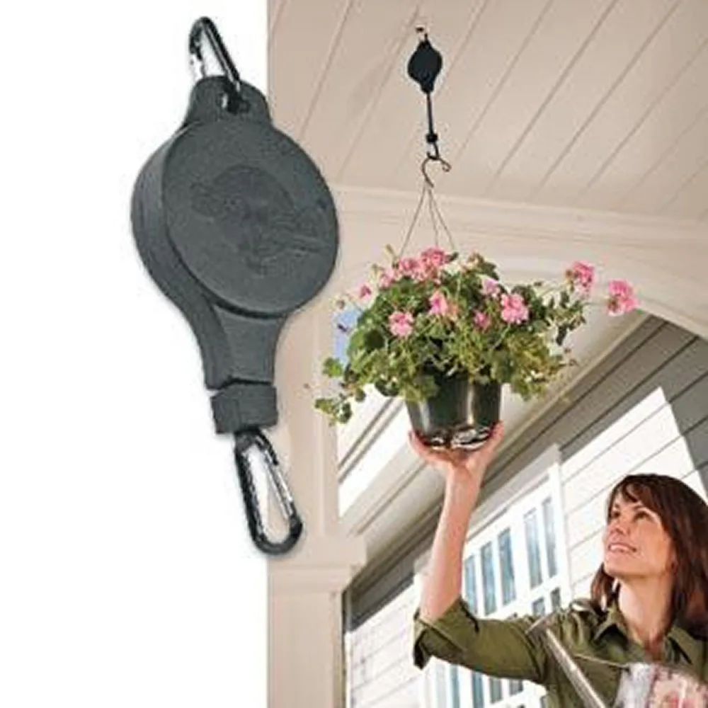 2 Pcs/lot Easy Reach Plant Pulley Garden Flowerpot Hanger X1369hangers