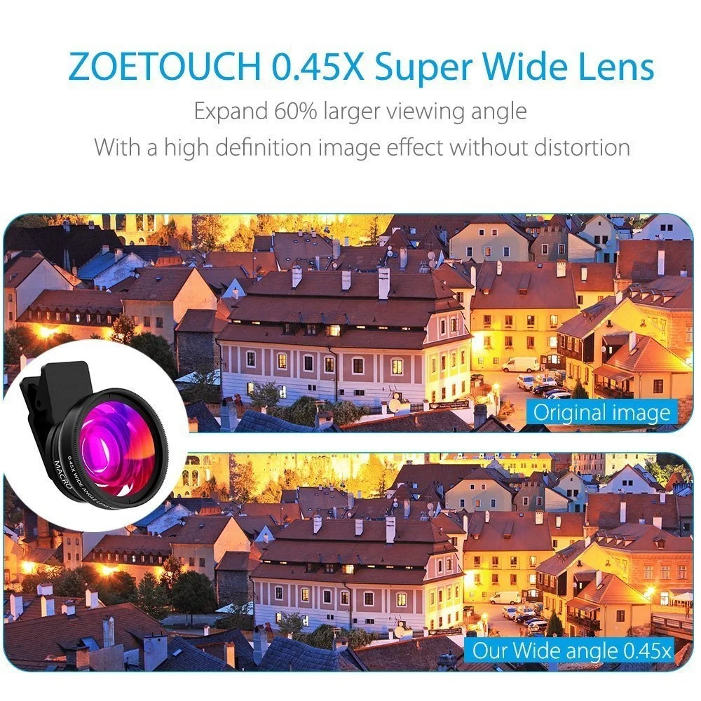 Tongdaytech объектив для мобильного телефона 0.45x Супер широкоугольный 12.5x Супер Макро объектив HD объектив камеры для iPhone 7 8 X XS Max huawei Xiaomi