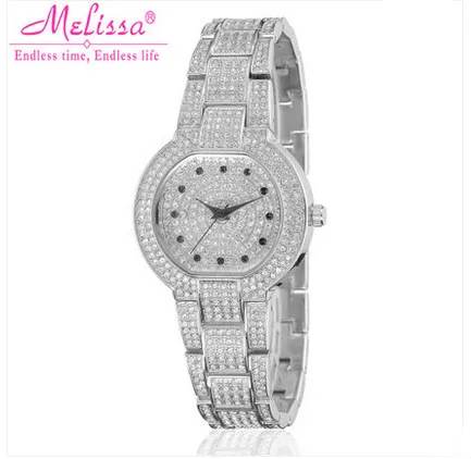 MELISSA New Stylish Women Vintage Bracelet Watches Luxury Full Crystals Dress Wrist watch Japan Quartz Reloj Montre Femme F8046