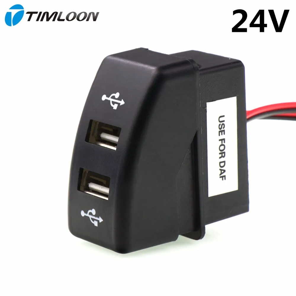 

Dual USB Car Charger 5V 2.1A/2.1A Dual USB Power Socket for Smart phone Ipad Iphone Use for DAF 95 XF, XF 106 105 95, CF