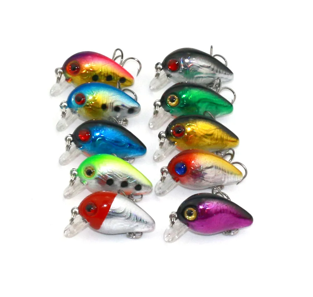 1x Fishing Lures Lots Of Mini Minnow Fish Bass Tackle Hooks Baits Crankbait b b
