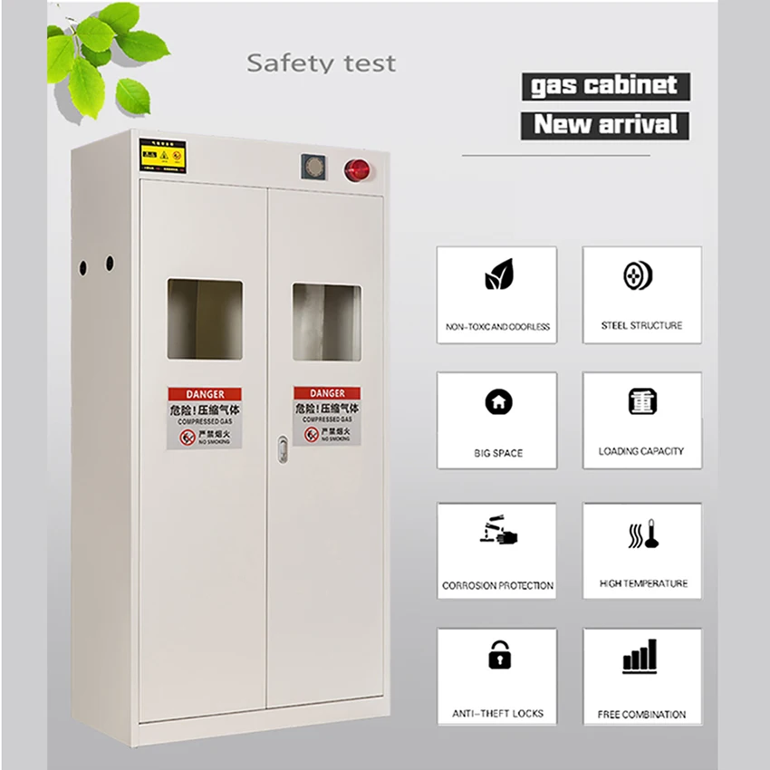 CZ-QP интеллектуальная система сигнализации стальной цилиндр безопасности шкафа двойная бутылка хранения безопасный газ цилиндр 220 В/40 Вт 190*90*45 см