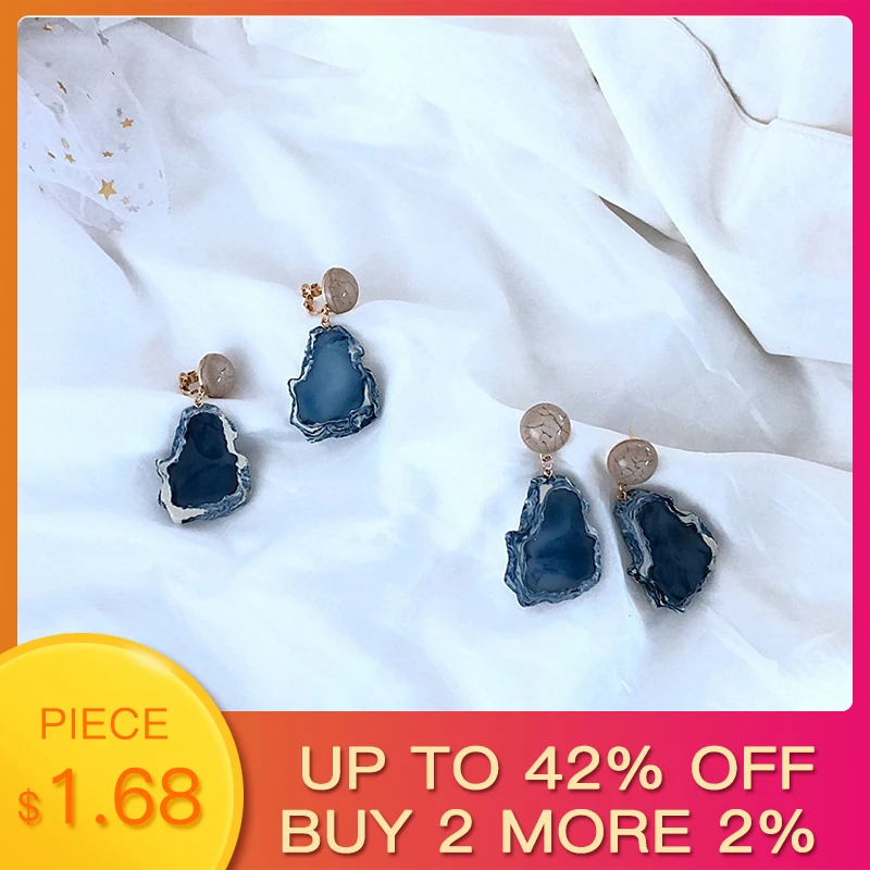 

SHUANGR Fashion Geometric Irregular Marble Pattern Earrings Resin Acetate Long Drop Earrings for Women Girls Party Jewelry